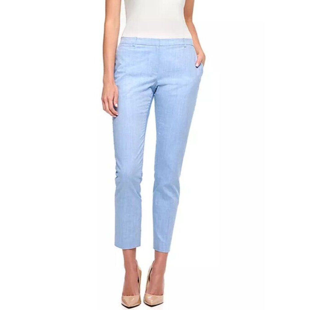 Tommy Hilfiger Radcliffe Pants Blue Mid Rise Cotton Slim Ankle